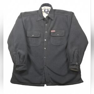 Dickies Men's Black Fleece Quilted Lined Shirt Jacket Medium